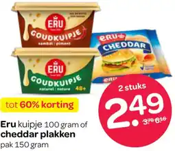 Spar Eru of cheddar plakken aanbieding