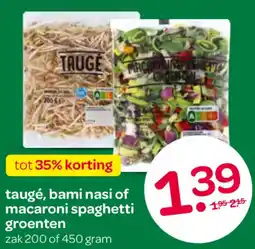 Spar Taugé, bami nasi of macaroni spaghetti groenten aanbieding