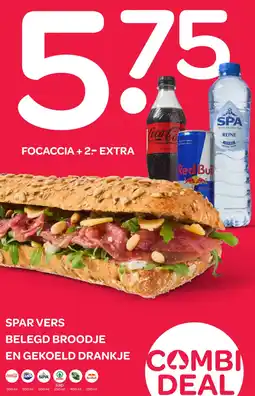 Spar Spar vers belegd broodje en gekoeld drankje aanbieding