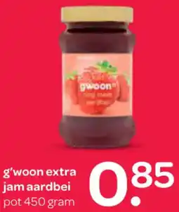 Spar G'woon extra jam aardbei aanbieding