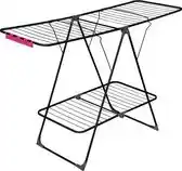 Bol.com Velkea - 2-niveau inklapbare droogrek - droogoppervlak 28m - Zwart aanbieding