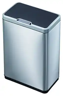 Bol.com EKO - Mirage Sensor Bin 45 liter - Stainless steel Plastic - mat RVS, zwart - Prullenbak aanbieding