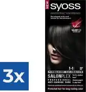 Bol.com Syoss - Haarverf - 1_1 - Zwart - 115ml x 3 aanbieding