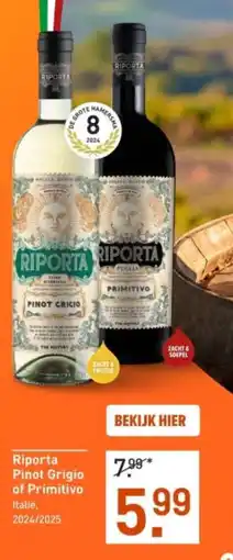 Gall & Gall Riporta pinot grigio of primitivo aanbieding