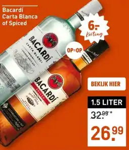 Gall & Gall Bacardi Carta Blanca of Spiced aanbieding