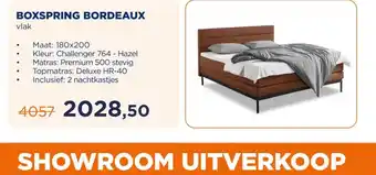 TotaalBED BOXSPRING BORDEAUX aanbieding