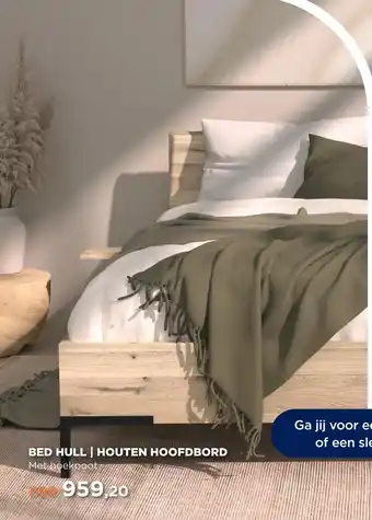 TotaalBED Bed Hull | houten hoofdbord | 140 x 200 cm | Hoekpoten aanbieding