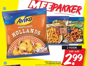 Dekamarkt Aviko friet van het huis of aardappel schotel aanbieding