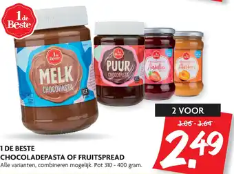 Dekamarkt 1 de beste chocoladepasta of fruitspread aanbieding