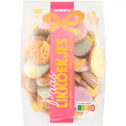 Jumbo Jumbo Paas Likkoekjes met Glazuuur met Advocaat-, Aardbei- en Limoensmaak 200 g aanbieding
