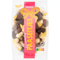 Jumbo Jumbo Crunchy Paaseitjes met Witte, Pure & Melkchocolade 200 g aanbieding