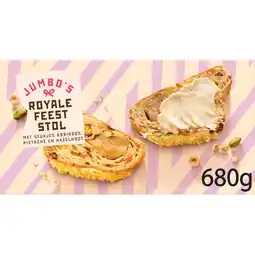Jumbo Jumbo's Royale Feeststol Abrikoos, Pistache & Hazelnoot 680g aanbieding