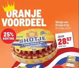 Makro Shotje van Oranje tray aanbieding
