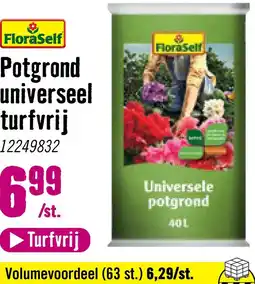 Hornbach FLORASELF Potgrond universeel turfvrij RHP 40 liter aanbieding