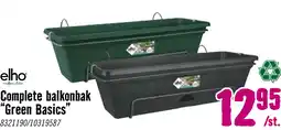 Hornbach ELHO Balkonbak Green Basics all-in-one zwart 50 x 26 x 17 cm aanbieding
