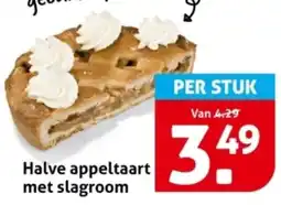 Hoogvliet Halve appeltaart met slagroom aanbieding