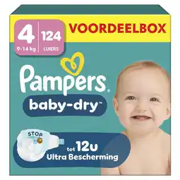 Etos Pampers Baby Dry Voordeelbox Luiers Maat 4 9-14 KG 124 stuks aanbieding