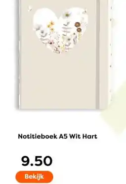 The Read Shop Notitieboek A5 Wit Hart aanbieding