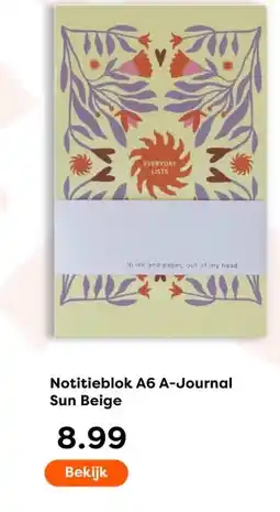 The Read Shop Notitieblok A6 A-Journal Sun Beige aanbieding