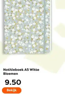 The Read Shop Notitieboek A5 Witte Bloemen aanbieding
