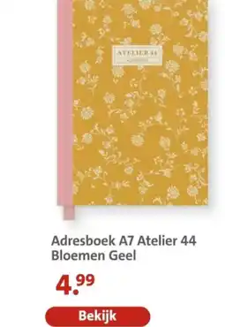 Bruna Adresboek A7 Atelier 44 Bloemen Geel aanbieding