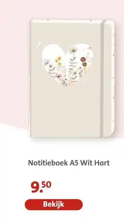 Bruna Notitieboek A5 Wit Hart aanbieding