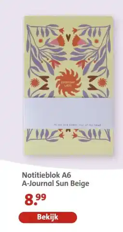 Bruna Notitieblok A6 A-Journal Sun Beige aanbieding