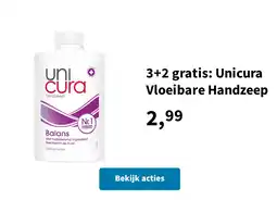Plein.nl 3+2 gratis: Unicura Vloeibare Handzeep aanbieding