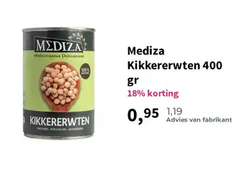 Plein.nl Mediza Kikkererwten 400 gr aanbieding