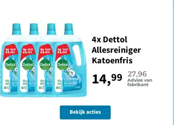 Plein.nl 4x Dettol Allesreiniger Katoenfris aanbieding