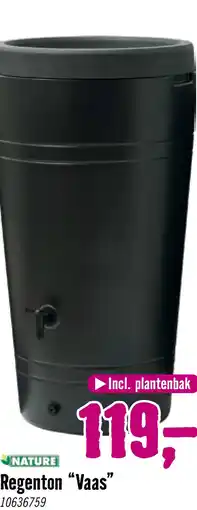 Hornbach NATURE Regenton vaasvorm 230 L antraciet, 110x60 cm aanbieding