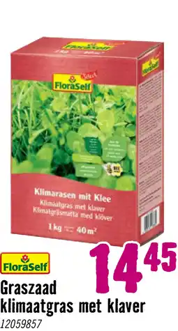 Hornbach FLORASELF SELECT Graszaad klimaatgras met klaver gazon 40 m² 1 kg aanbieding