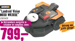 Hornbach WORX Accu Robotmaaier Landroid Vision M650 650m² incl. accu en laadstation **gratis garage** aanbieding