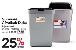 Sligro Sunware Afvalbak Delta aanbieding