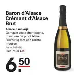 Sligro Baron d'Alsace Crémant d'Alsace Brut aanbieding