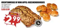 De Boerenschuur Krentenwegge of mini appel rozijnenbroodjes aanbieding