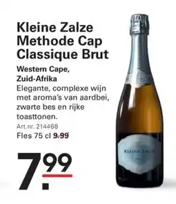 Sligro Kleine Zalze Methode Cap Classique Brut aanbieding