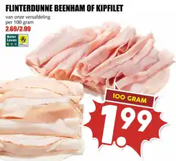 De Boerenschuur Flinterdunne beenham of kipfilet aanbieding