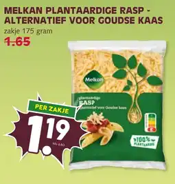 De Boerenschuur Melkan plantaardige rasp alternatief voor goudse kaas aanbieding