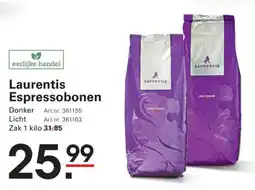 Sligro Laurentis Espressobonen aanbieding
