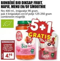 De Boerenschuur Bonbébé Bio Diksap, Fruit, Hapje, Menu en / of Smoothie aanbieding