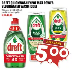 De Boerenschuur Dreft Quickwash en / of Max Power Vloeibaar Afwasmiddel aanbieding