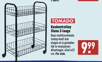 ALDI Tomado Keukentrolley Siena 3-Laags aanbieding