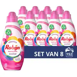 Jumbo Robijn Klein & Krachtig Classics Vloeibaar Wasmiddel Color Pink Sensation 19 Wasbeurten x 8 Stuks aanbieding