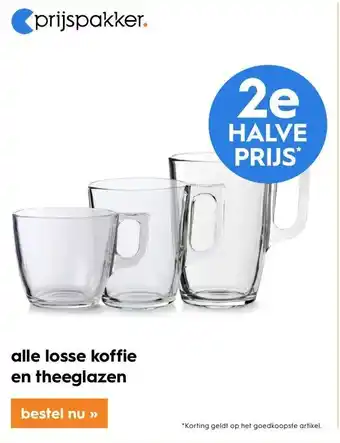 Blokker alle losse koffie en theeglazen aanbieding