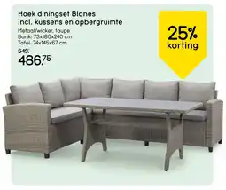 Leen Bakker Bekijk Hoek diningset Blanes incl. kussens en opbergruimte [link] aanbieding