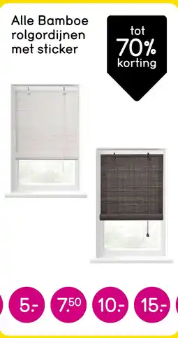 Leen Bakker Bekijk alle Bamboe rolgordijnen met sticker[link] aanbieding