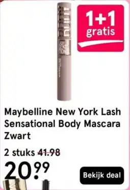 Etos Maybelline New York Lash Sensational Body Mascara Zwart aanbieding