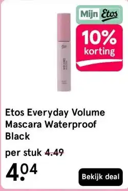 Etos Etos Everyday Volume Mascara Waterproof Black aanbieding