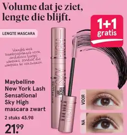 Etos Maybelline New York Lash Sensational Sky High mascara zwart aanbieding